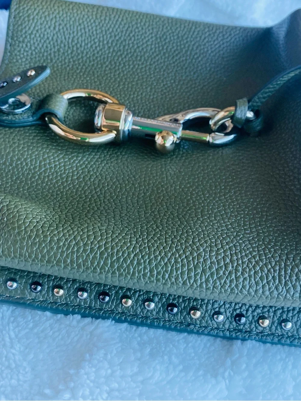 Rebecca Minkoff Pebbled Leather Crossbody Bag in Olive - Picture 2 of 6